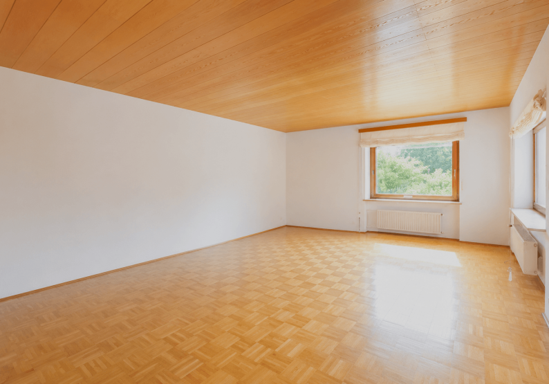 Wohnzimmer mit Essplatz KI-optimiert